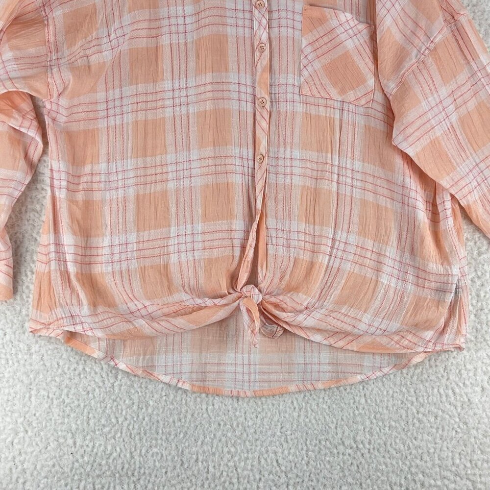 Torrid Plaid Pink Lindsay Drop Shoulder Button-Down Shirt Womens Plus Size 2X - Picture 6 of 16